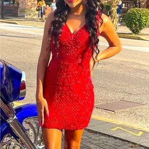 Red short formal